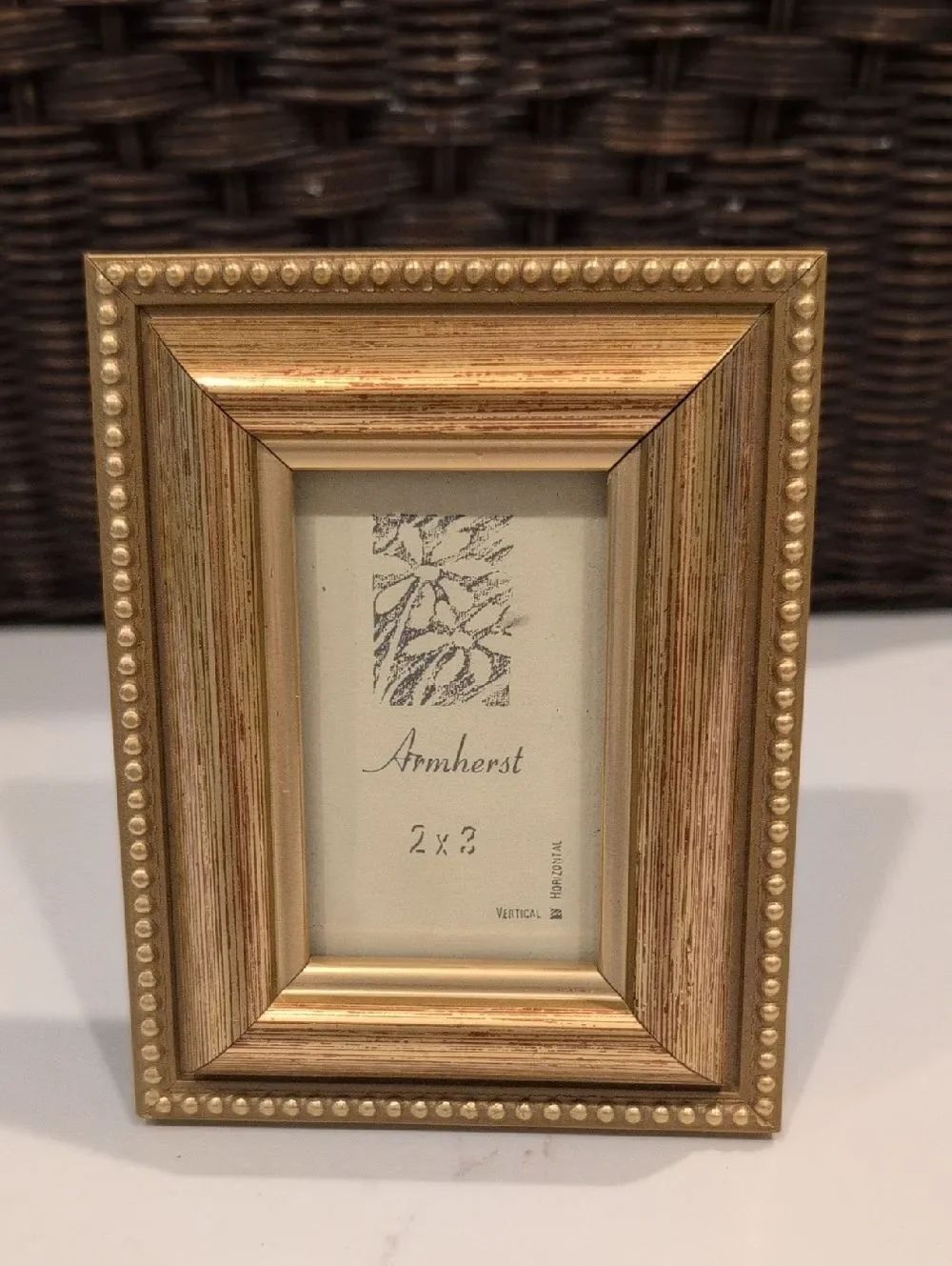 Gold Beaded Picture Frame - 2x3 Photo Opening